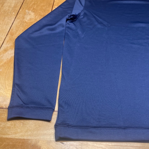 Harlestons Performance Crew Long Sleeve Shirt Color Blue Size Large Tailored Fit - Picture 12 of 16